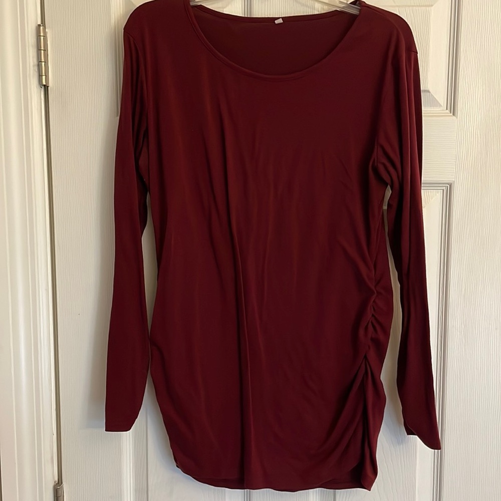 Wine color maternity sweater top